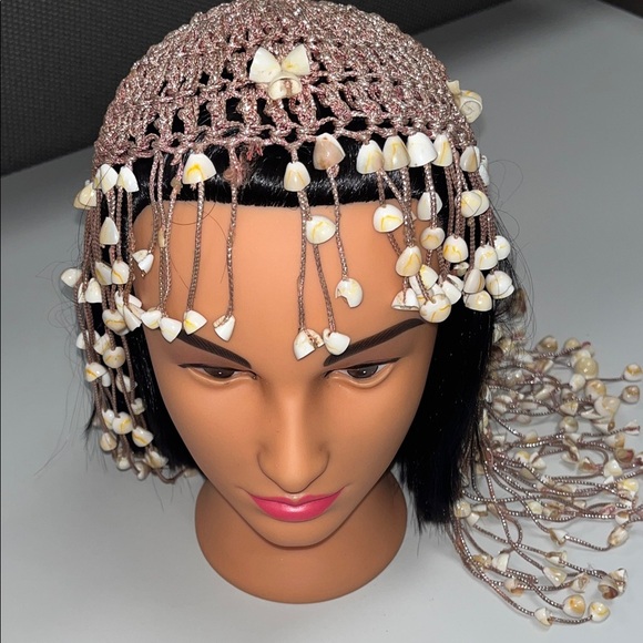 Source Unknown Shelled Boho Hair Accessory w/ metallic pink cording main image 9